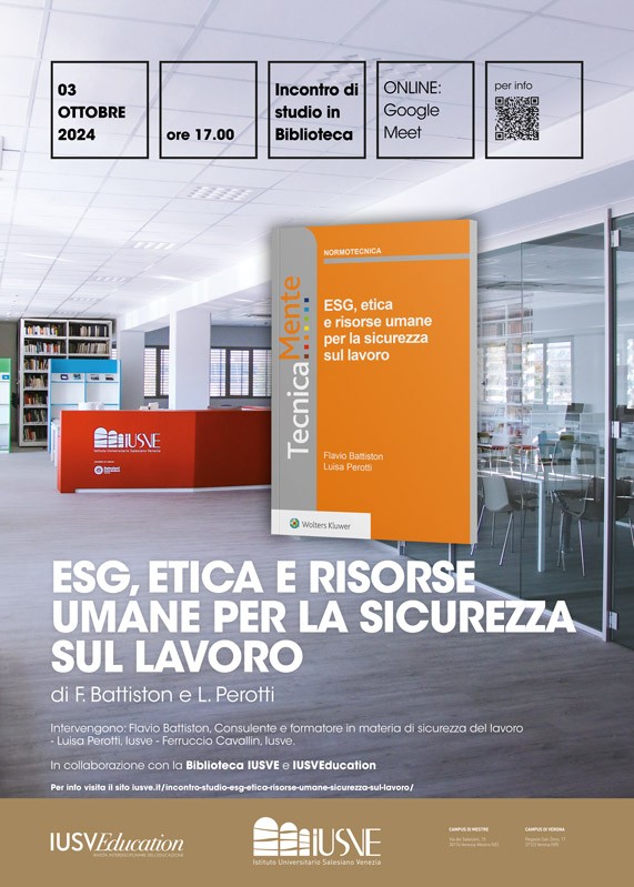 16 ESG, ETICA E RISORSE UMANE PER LA SICUREZZA SUL LAVORO di Flavio Battiston e Luisa Perotti - Biblioteca IUSVE