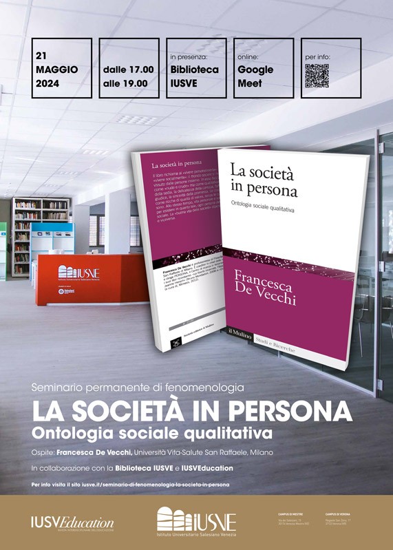 15 La società in persona -  Ontologia sociale qualitativa - Francesca De Vecchi